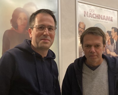 2022-4.11. Körners Corner WIR SIND DANN WOHL DIE ANGEHÖRIGEN mit Regisseur Hans-Christian Schmid (re) und Björn Hoffmann, Pandora Filmverleih