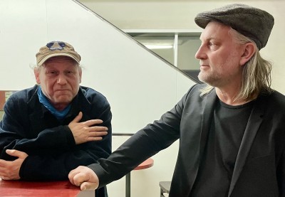 2023-28.2. Premiere DER ZEUGE mit Regisseur u. Hauptdarsteller Bernd Michael Lade (li) und Guntram Franke, Kameramann u. Produzent